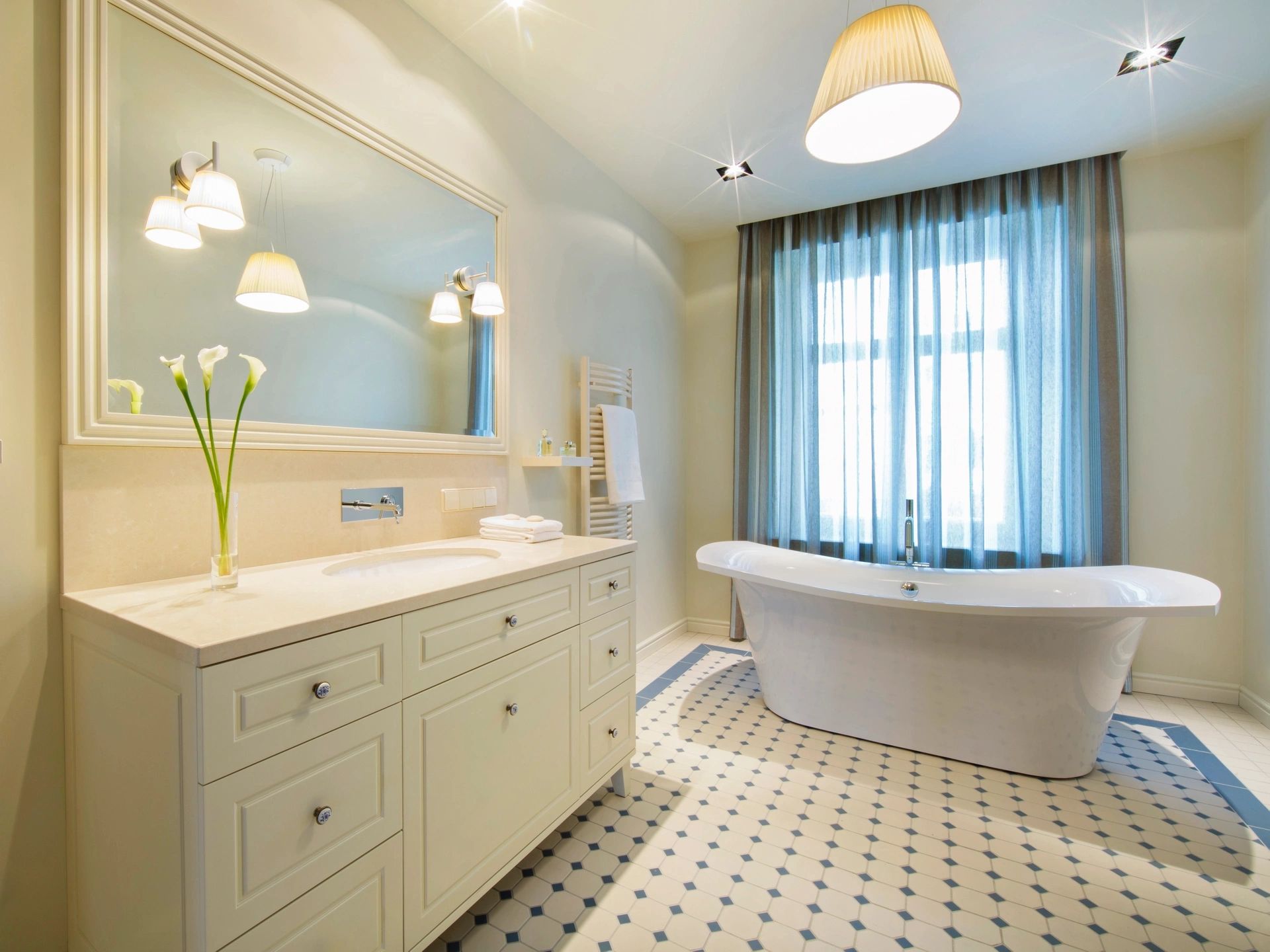 Modern bathroom walk-in shower